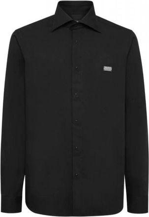 Philipp Plein Sugar Daddy Cut LS Shirt - Heren - Casual Overhemden - Zwart - M - Leer - Overhemden