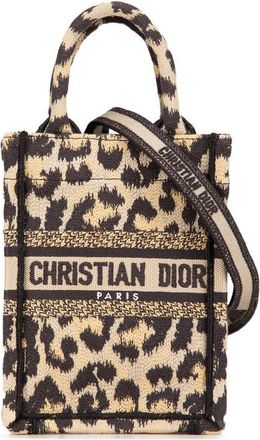 Dior Pre-owned Dior Mizza Mini Embroidered Canvas Leopard Vertical Book Tote Ladies 5CTLWZA6D8IB6F9B