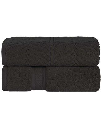 Superior Set Of 2 Zero Twist Cotton Elegant Chevron Soft Absorbent Assorted Bath Sheets