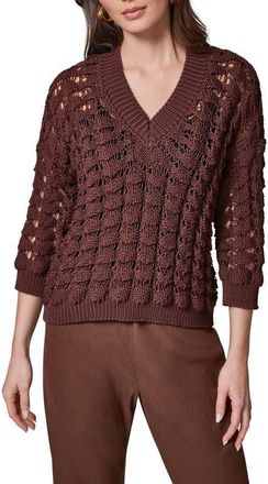 DKNY Relaxed Fit V-Neck Sweater in Canyon at Nordstrom, Size X-Small