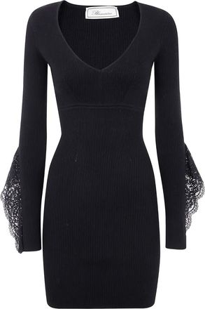Blumarine Abito corto a coste - Nero