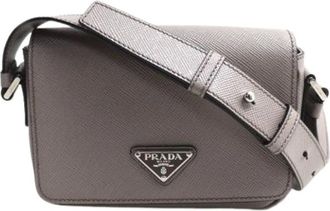 Prada Pre-owned Cross Body Bags, female, Gray, Size: ONE SIZE Pre-owned Vintage Shoulder Bag
