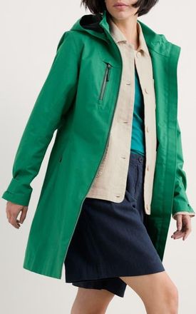 Seasalt Cornwall Coverack Waterproof Organic Cotton Raincoat with Removable Hood in Glade at Nordstrom, Size 10 Us