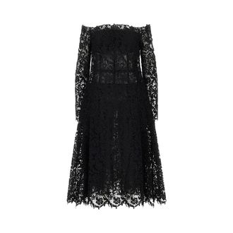 Fendi Macram&egrave; lace midi dress Woman 42