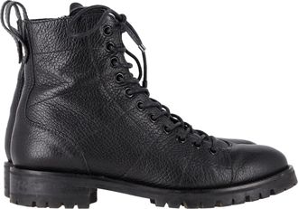Jimmy Choo London Cruz Lace-Up Ankle Boots in Black Leather