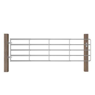 vidaXL Cancello Da Giardino In Acciaio 5 Sbarre (115-300)x90cm Argento - Vidaxl