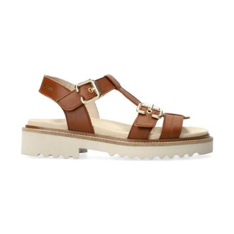Mephisto Valny Platte Sandalen - Dames - Sandalen - Bruin - 35 EU - Leer - Schoenen