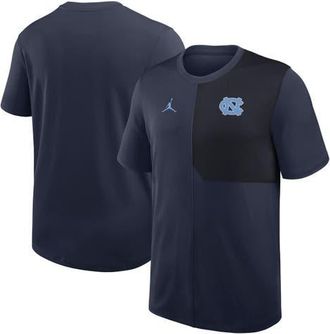 Jordan Brand Mens Jordan Brand Navy North Carolina Tar Heels 2025 Sideline UV Performance Coach T-Shirt at Nordstrom, Size Medium