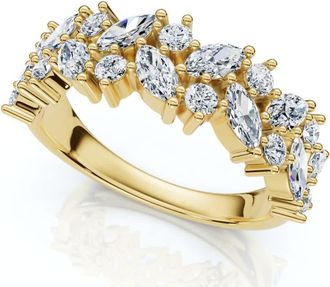 Pompeii3 1 1/3Ct Marquise Designed Anniversary Band Cut 14k Gold Lab Grown