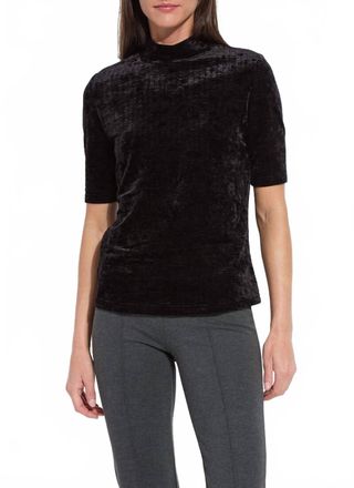 Lyss&eacute; Winfred Smocked Velvet Top In Black