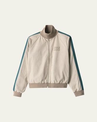 Miu Miu Sleeve-Stripe Zip Track Jacket