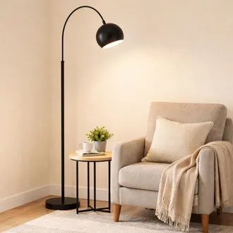 Globo Lighting Lampada Da Terra Led Lampada Da Terra Proiettore Da Soffitto Lampada Da Camera Da Letto Nero, Metallo, 1x E27 7 Watt 630 Lm Bianco Caldo, Lxlxh 46x25x