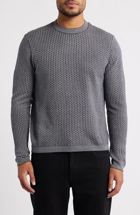 Emporio Armani Geo Jacquard Wool Sweater in Grey at Nordstrom, Size Xx-Large