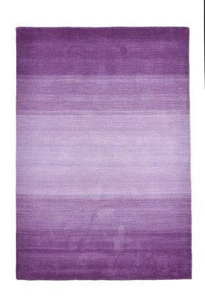 THEKO Alfombra degradada de color en lana morada - 90x160 cm