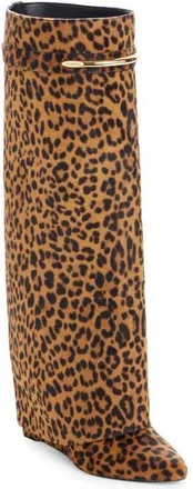Givenchy Shark Pinch Genuine Calf Hair High Boot in Brown Calf Hair at Nordstrom, Size 38.5