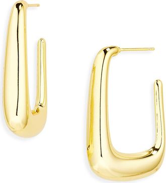 Argento Vivo Puffy Rectangle Hoop Earrings in Gold at Nordstrom Rack