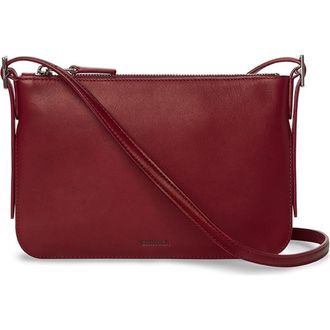 Shinola Small Bixby Accordion Leather Crossbody Bag in Ruby at Nordstrom