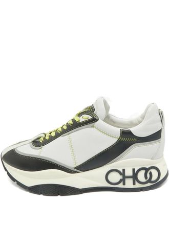Jimmy Choo London logo-detail leather sneakers - White