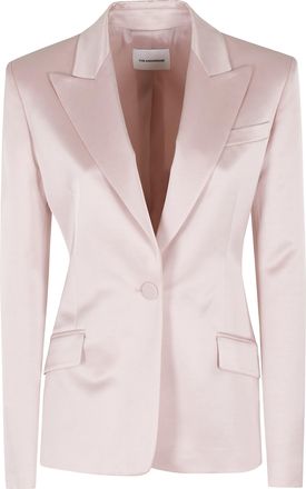 Andamane Pink Bianca Shiny Single-Breasted Viscose-Blend Blazer