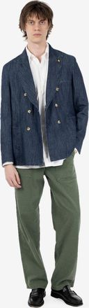 Alessandro Gilles Giacca doppiopetto denim indigo