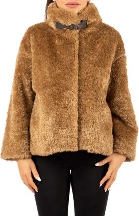 Herno Zacht Imitatiebont Jasje - Dames - Jassen - Beige - M - Polyester - Jassen