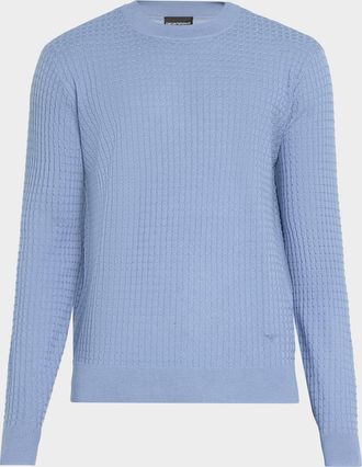 Emporio Armani Men & apos;s Wool Geometric Jacquard Crewneck Sweater