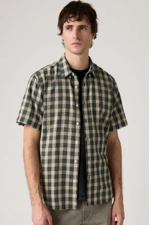 Levi's Short Sleeve Authentic Button Down Lightweight Shirt - Hombre - 2XL - Multicolor / Xavier Plaid Ponderosa Pine