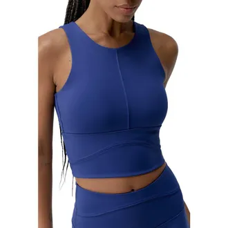 Born Living Yoga Saori Medium Support Performance Sport Top in Next Blue at Nordstrom, Size X-Small