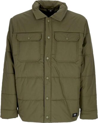 Vans Pufferjas met kraag en poussoir - Heren - Zomerjassen - Groen - L - Polyester - Jassen