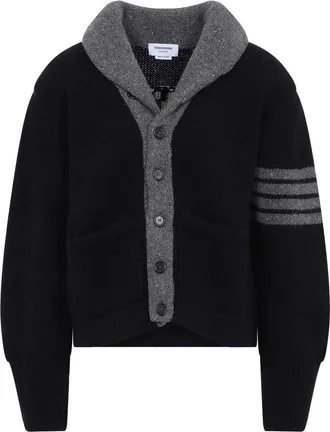 Thom Browne 65 Jersey Collar Cardigan
