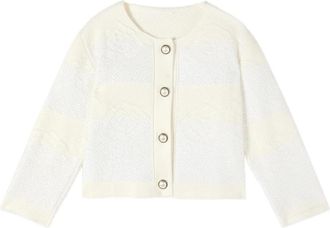 Oltre Kort Jasje in Structuurbreisel - Dames - Vesten - Wit - 2XL - Polyester - Truien & Vesten