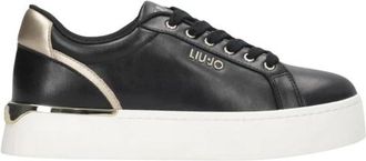 Liu Jo Metallic Leren Sneaker Pretty 06 - Dames - Sneakers - Zwart - 35 EU - Leer - Schoenen