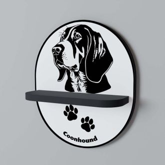 OEM Coonhound Dog Estante Ovalado Negro