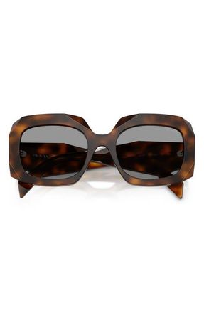 Prada 54mm Square Sunglasses in Juniper Tortoise /Grey at Nordstrom