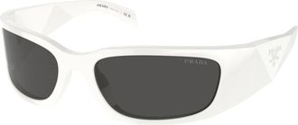 Prada Stijlvolle zonnebril in blauwe tint - Heren - Zonnebrillen - Wit - 60 MM - Accessoires