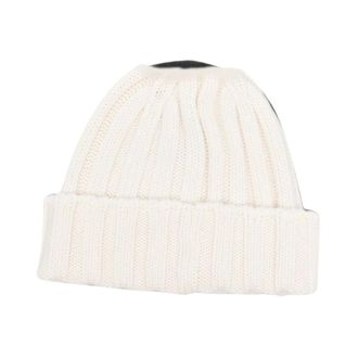 Woolrich Gebreide muts met logo-patch - Dames - Accessoires - Wit - Maat: M Wol