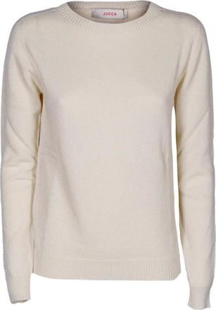 Jucca Cashmere Knitwear, female, Beige, Size: XS Cashmere Round Neck Sweater Made in Italy