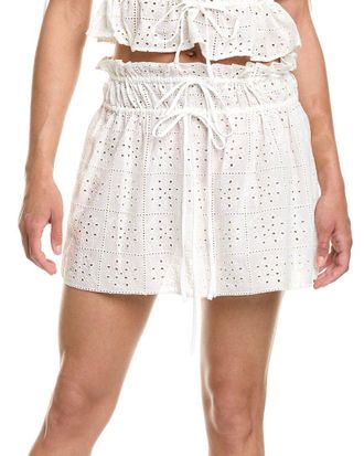 Ganni Light Broderie Anglaise Mini Skirt