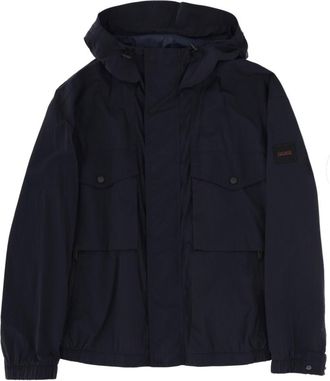 HUGO BOSS Dark Blue Solid Hood Jacket