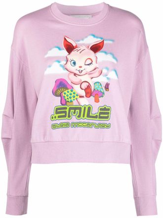 Stella McCartney graphic-print sweatshirt - women - Cotton - 38 - Purple