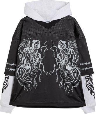 Warren Lotas Reaper Layered-effect Hooded Jersey Sweatshirt - Black - XL