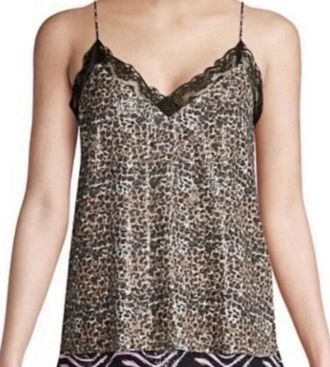 Olivia Rubin Floral Leopard Print Sequin Camisole Blouse In Black Multi