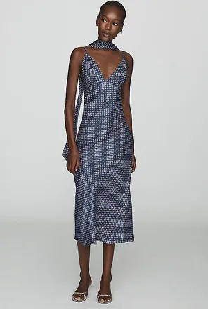 Maeve Clara Scarf-Neck Midi Dress
