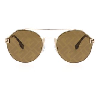 Fendi Brown Mirror Irregular Mens Sunglasses FE40060U 10G 55