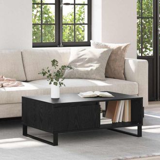 vidaXL vidaXL Tavolino da salotto Rovere Nero 90 x 60 x 35 cm