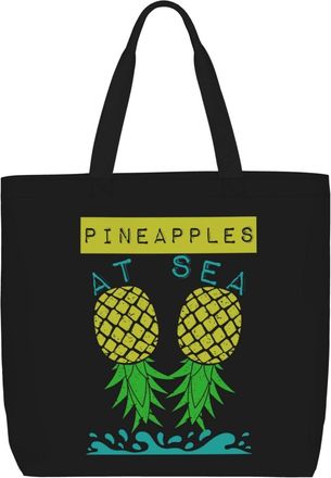 Generic Women Handbag Upside Pineapple Play Well With Others Daily Bag Casual Large Capacity Shopping Bags, For Swim, Wedding, Daily, Gym, Work