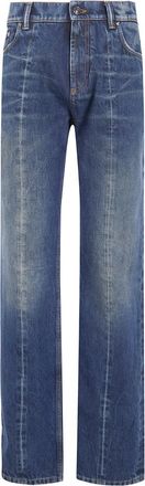 Versace Pant Denim Non Stretch Dirty Wash - Dames - Regular Fit Jeans - Blauw - W26 - Denim - Jeans