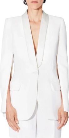 Barbara Bui Witte Satijnen Luxe Mode Vest - Dames - Blazers - Wit - L - Satijn - Jassen