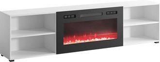 Mirjan24 Mueble Tv Charlotte 191, Blanco + Negro, N&uacute;mero De Puertas: 0, N&uacute;mero De Cajones: 0, 200x51x33cm, Led