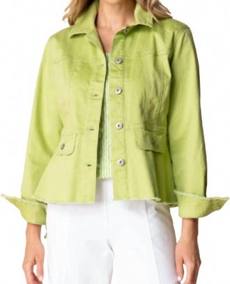 Habitat Stretch Denim Peplum Jacket In Leaf